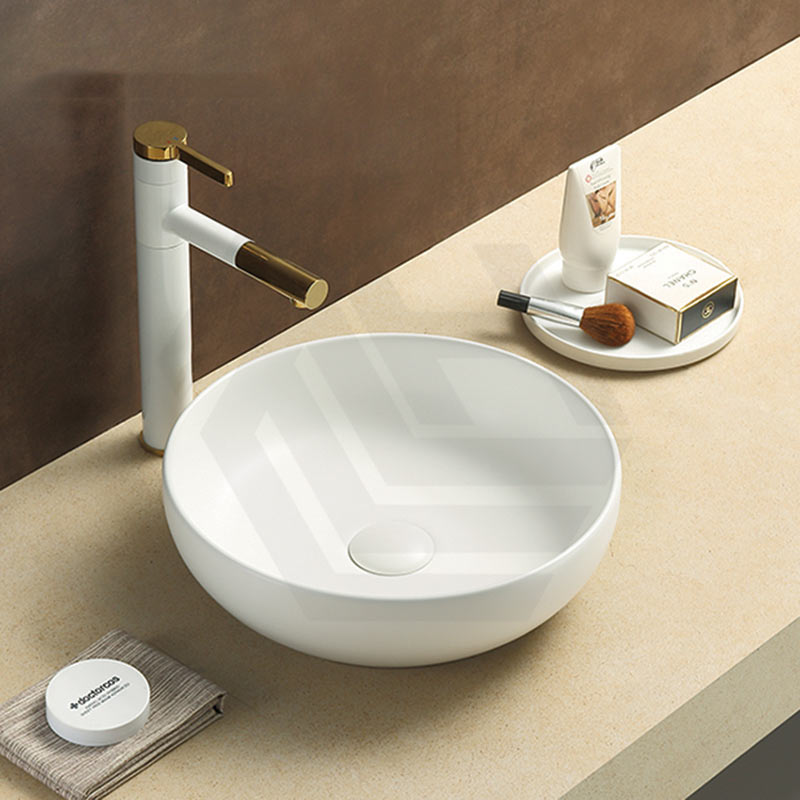 Lukka Oban Round Above Counter Ceramic Basin 377x377x110mm - Variant Colour