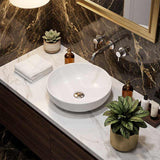 Lukka Oban Round Above Counter Ceramic Basin 377x377x110mm - Variant Colour