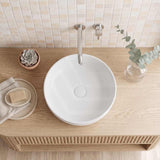 Lukka Oban Round Above Counter Ceramic Basin 377x377x110mm - Variant Colour