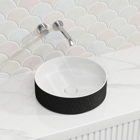 Lukka Ollia Diamond Round Above Counter Ceramic Basin 360x360x120mm - Various Colour
