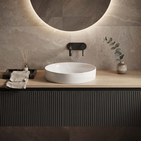 Lukka Olley Round Inset Ceramic Basin 400x400x110mm - Gloss White