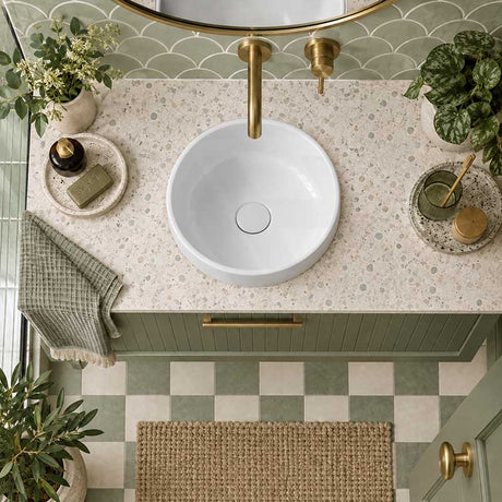 Lukka Olley Round Inset Ceramic Basin 360x360x120mm - In Various Colour