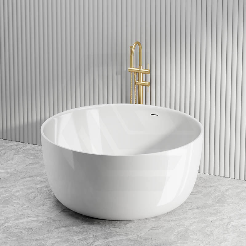 Lukka 1350mm Olley Round Freestanding Acrylic Bathtub with Overflow Variant Colour Available