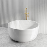 Lukka 1350mm Olley Round Freestanding Acrylic Bathtub with Overflow Variant Colour Available