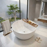 Lukka Olley Round Freestanding Acrylic Bathtub with Overflow 1350mm - Variant Colour