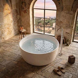 Lukka Olley Round Freestanding Acrylic Bathtub with Overflow 1350mm - Variant Colour