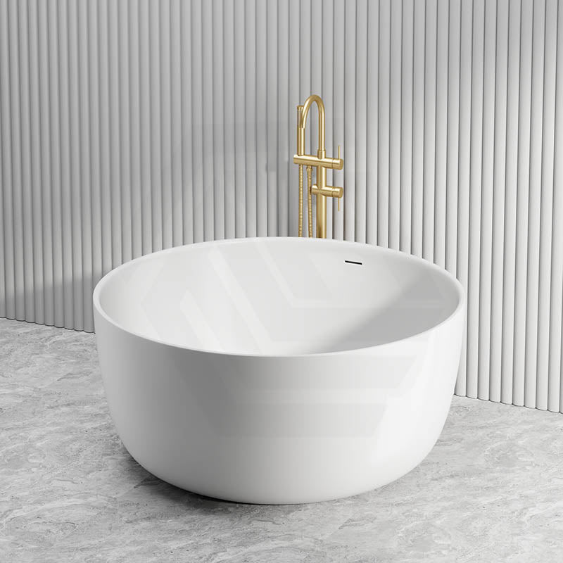 Lukka 1350mm Olley Round Freestanding Acrylic Bathtub with Overflow Variant Colour Available
