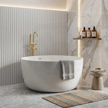 Lukka Olley Round Freestanding Acrylic Bathtub with Overflow 1350mm - Variant Colour
