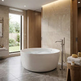 Lukka Olley Round Freestanding Acrylic Bathtub with Overflow 1350mm - Variant Colour