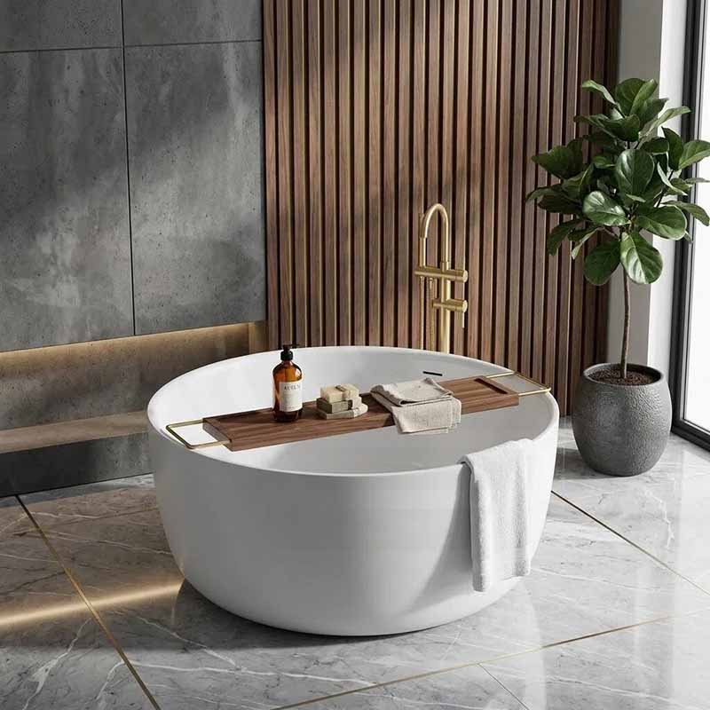 Lukka Olley Round Freestanding Acrylic Bathtub with Overflow 1350mm - Variant Colour