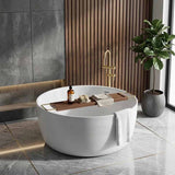 Lukka Olley Round Freestanding Acrylic Bathtub with Overflow 1350mm - Variant Colour