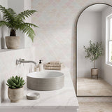 Lukka Ollia Round Fine Ceramic Above Counter Basin with Silk-Line Pattern Outside 346x346x114mm - Variant Color