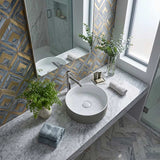 Lukka Ollia Round Fine Ceramic Above Counter Basin with Silk-Line Pattern Outside 346x346x114mm - Variant Color