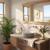 Lukka Ollia Round Fine Ceramic Above Counter Basin with Silk-Line Pattern Outside 346x346x114mm - Variant Color