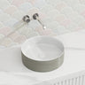 Lukka Ollia 346x346x114mm Round Fine Ceramic Above Counter Basin with Silk-Line Pattern Outside Available In Various Colors
