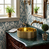 Lukka Ollia Round Fine Ceramic Above Counter Basin with Silk-Line Pattern Outside 346x346x114mm - Variant Color