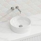 Lukka Olley Fine Ceramic Fluted Above Counter Basin 360/400mm - Variant Colour Available