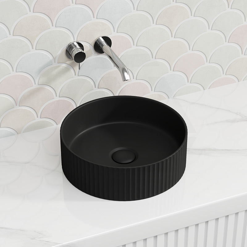 Lukka Olley Fine Ceramic Fluted Above Counter Basin 360/400mm - Variant Colour Available