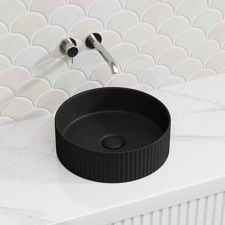 Lukka Olley Fine Ceramic Fluted Above Counter Basin 360/400mm - Variant Colour Available