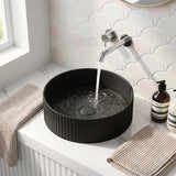 Lukka Olley Fine Ceramic Fluted Above Counter Basin 360/400mm - Variant Colour Available