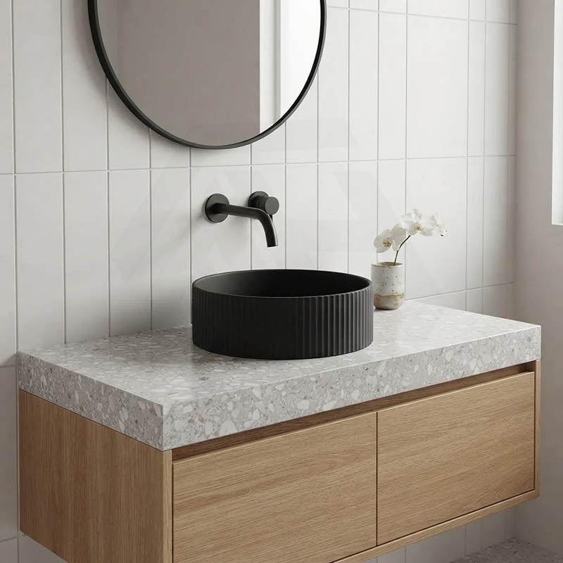 Lukka Olley Fine Ceramic Fluted Above Counter Basin 360/400mm - Variant Colour Available