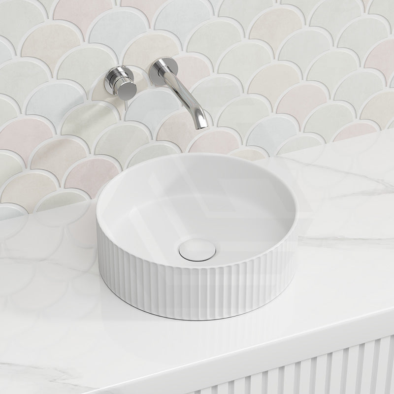 Lukka Olley Fine Ceramic Fluted Above Counter Basin 360/400mm - Variant Colour Available