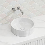 Lukka Olley Fine Ceramic Fluted Above Counter Basin 360/400mm - Variant Colour Available