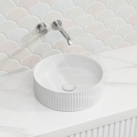 Lukka Olley Fine Ceramic Fluted Above Counter Basin 360/400mm - Variant Colour Available