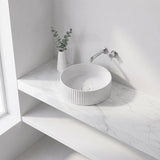Lukka Olley Fine Ceramic Fluted Above Counter Basin 360/400mm - Variant Colour Available