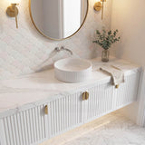 Lukka Olley Fine Ceramic Fluted Above Counter Basin 360/400mm - Variant Colour Available