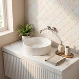 Lukka Olley Fine Ceramic Fluted Above Counter Basin 360/400mm - Variant Colour Available