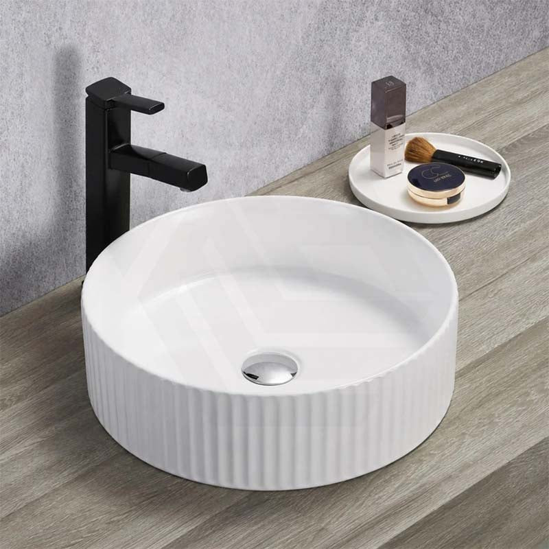 Lukka Olley Fine Ceramic Fluted Above Counter Basin 360/400mm - Variant Colour Available