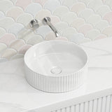 Lukka Olley Fine Ceramic Fluted Above Counter Basin 360/400mm - Variant Colour Available