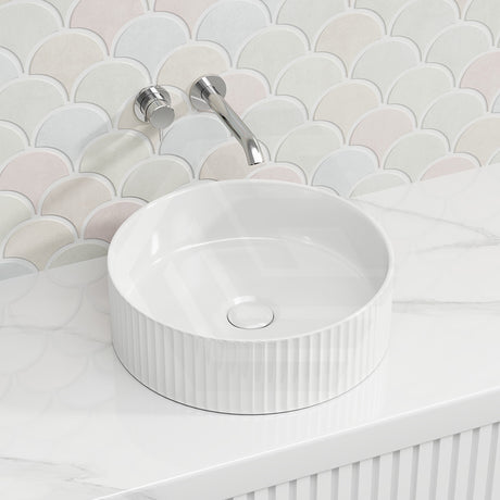 Lukka Olley Fine Ceramic Fluted Above Counter Basin 360/400mm - Variant Colour Available