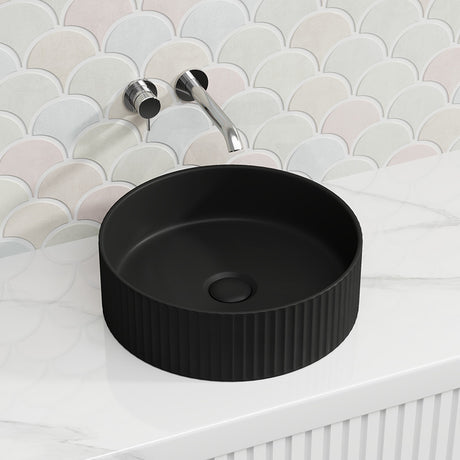 Lukka Olley Fine Ceramic Fluted Above Counter Basin 360/400mm - Variant Colour Available