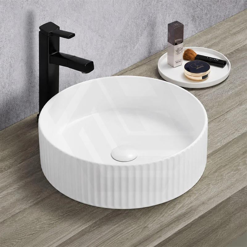 Lukka Olley Fine Ceramic Fluted Above Counter Basin 360/400mm - Variant Colour Available