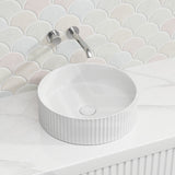 Lukka Olley Fine Ceramic Fluted Above Counter Basin 360/400mm - Variant Colour Available