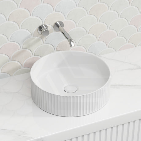 Lukka Olley Fine Ceramic Fluted Above Counter Basin 360/400mm - Variant Colour Available