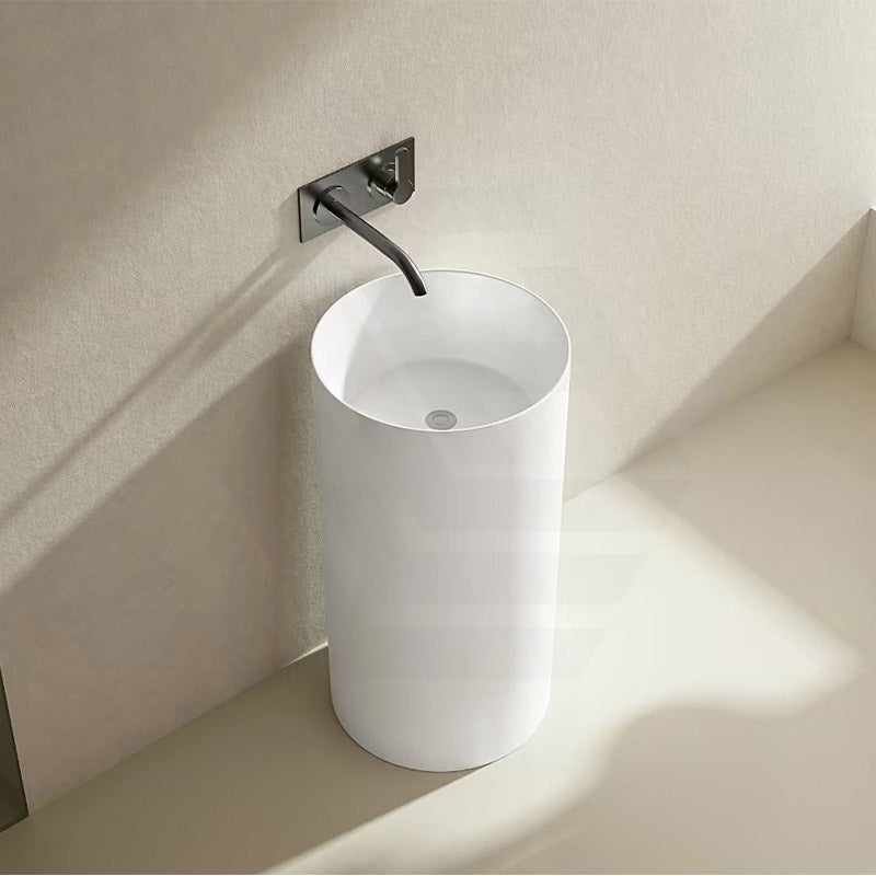 Lukka Ollia 445×455×860mm Matt White Freestanding Pedestal Acrylic Basin