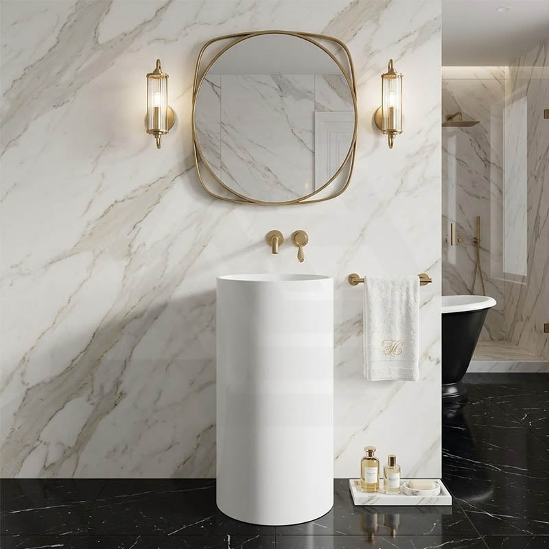 Lukka Ollia Freestanding Pedestal Acrylic Basin 445×455×860mm - Matt White