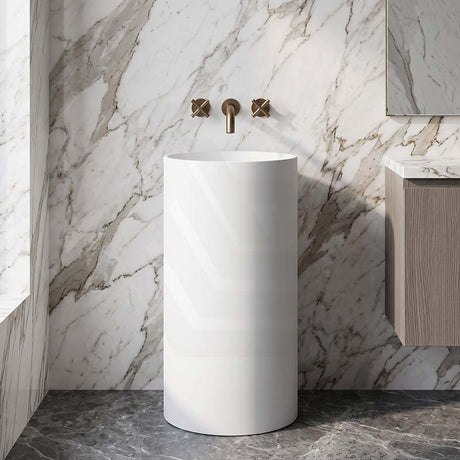 Lukka Ollia Freestanding Pedestal Acrylic Basin 445×455×860mm - Matt White