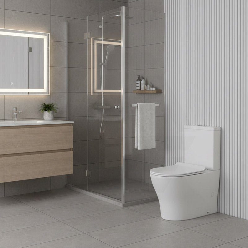 Lukka Orta Tornado Rimless Back to Wall Toilet Suite 700x385x841mm - Gloss White