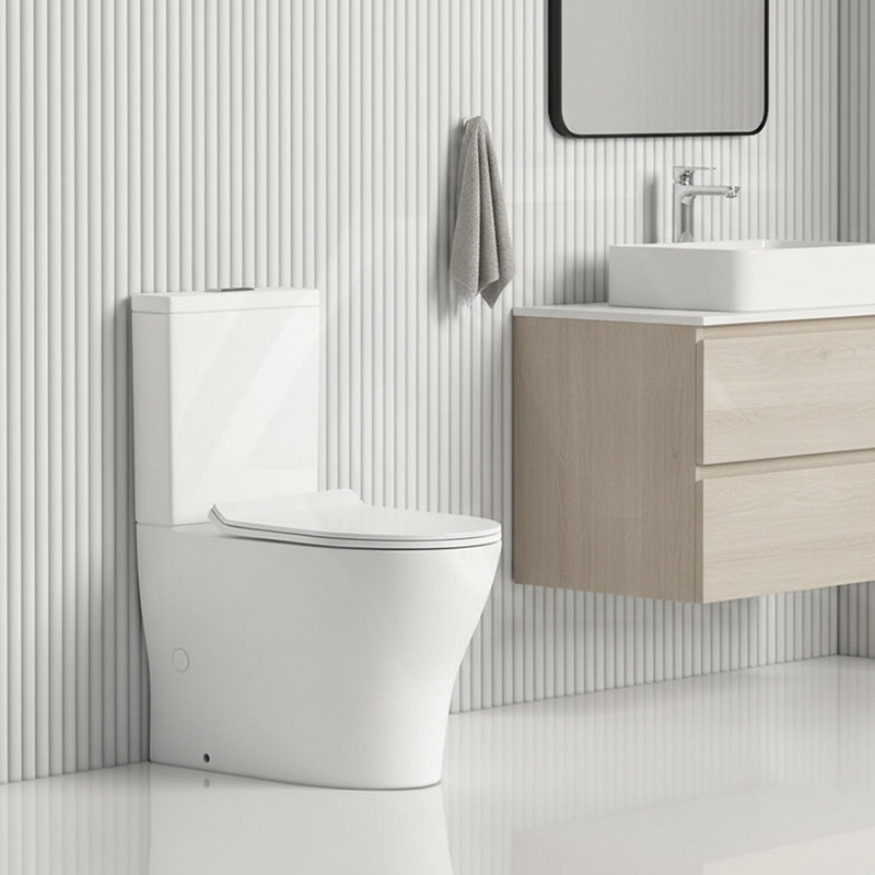 Lukka Orta Tornado Rimless Back to Wall Toilet Suite 700x385x841mm - Gloss White