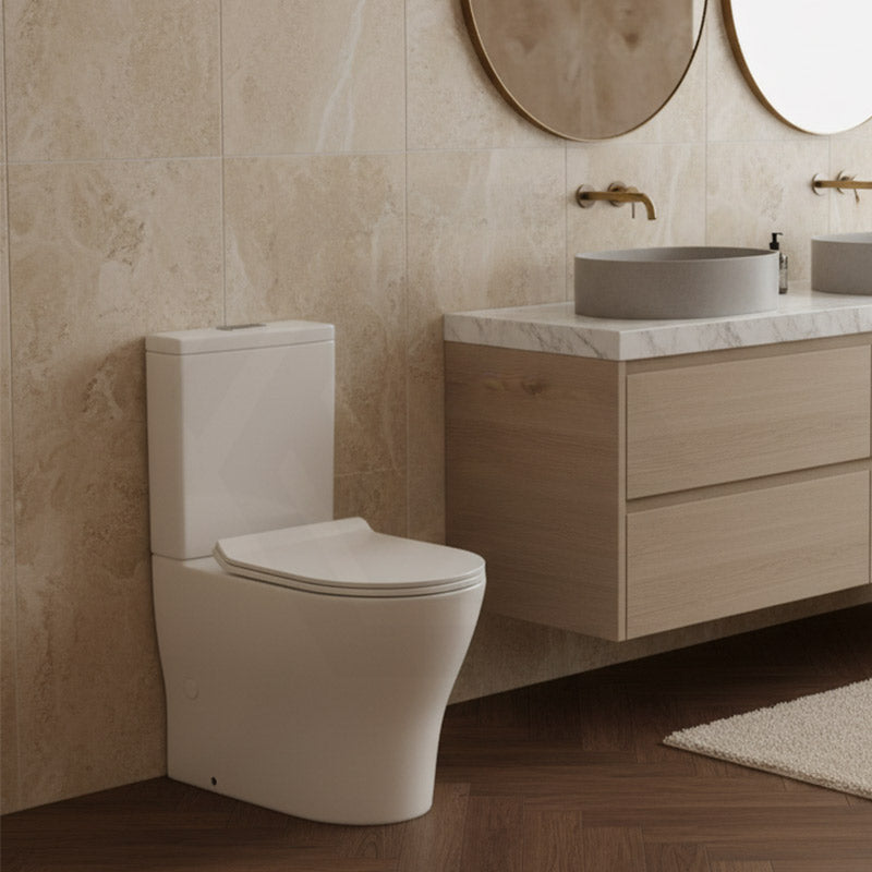 Lukka Orta Tornado Rimless Back to Wall Toilet Suite 700x385x841mm - Gloss White