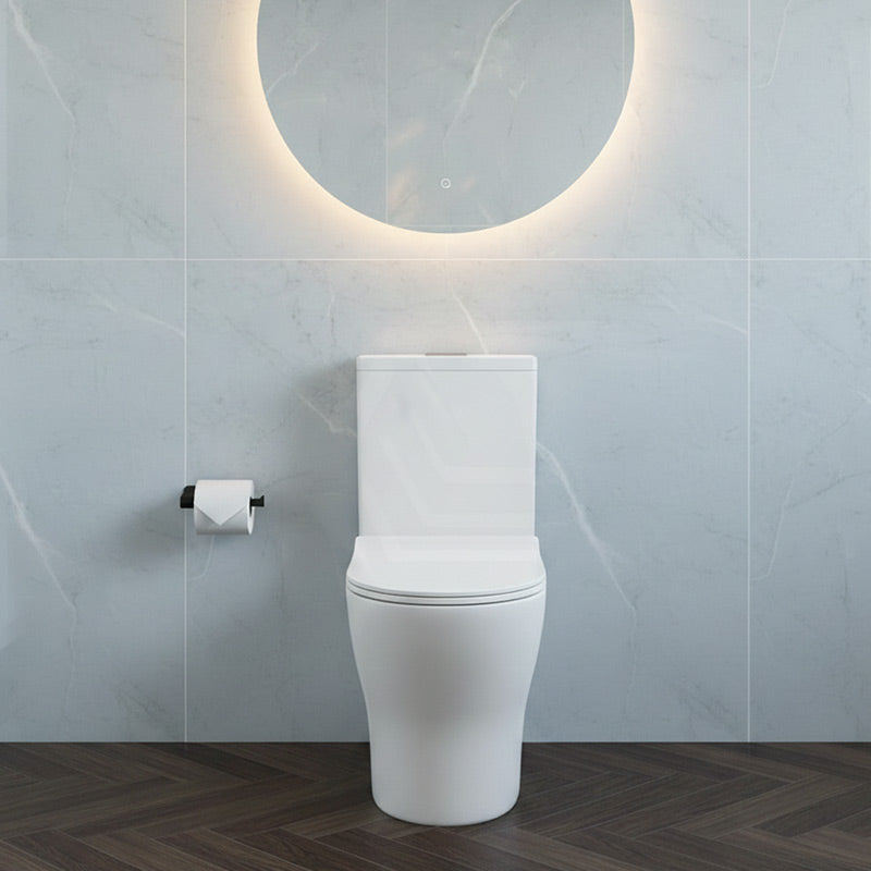 Lukka Orta Tornado Rimless Back to Wall Toilet Suite 700x385x841mm - Gloss White