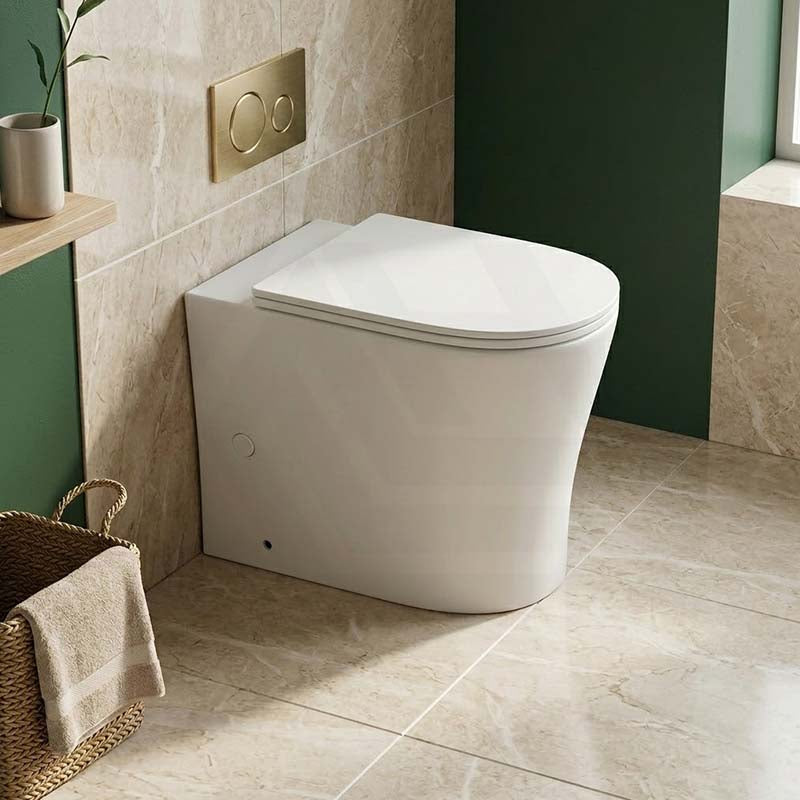 Lukka Orta Tornado Rimless Wall Faced Floor Toilet Pan Only 570x360x430mm - Gloss / Matt White Available