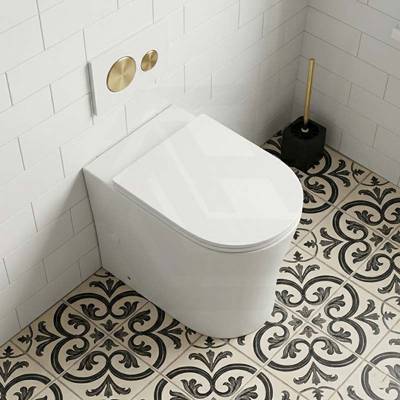 Lukka Orta Tornado Rimless Wall Faced Floor Toilet Pan Only 570x360x430mm - Gloss / Matt White Available