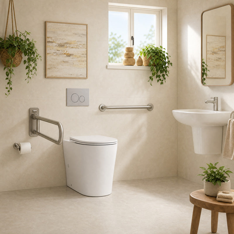 Lukka Orta Tornado Rimless Wall Faced Floor Ambulant Toilet Pan Only 570x360x430mm - Gloss / Matt White