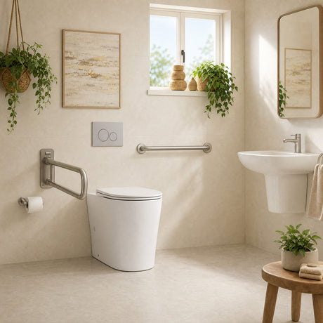 Lukka Orta Tornado Rimless Wall Faced Floor Ambulant Toilet Pan Only 570x360x430mm - Gloss / Matt White