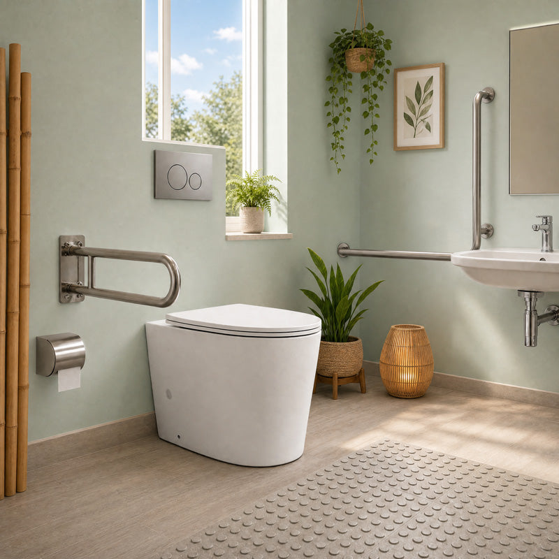 Lukka Orta Tornado Rimless Wall Faced Floor Ambulant Toilet Pan Only 570x360x430mm - Gloss / Matt White